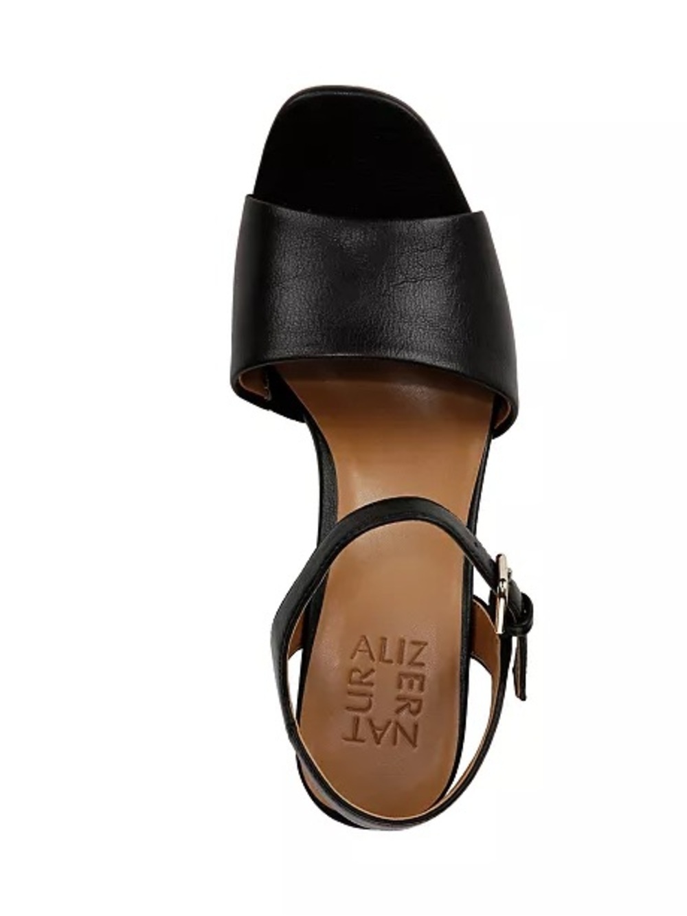NATURALIZER $110 Women Black Lilly Cork Block Heel Platform Sandals Ankle Strap - Picture 4 of 9